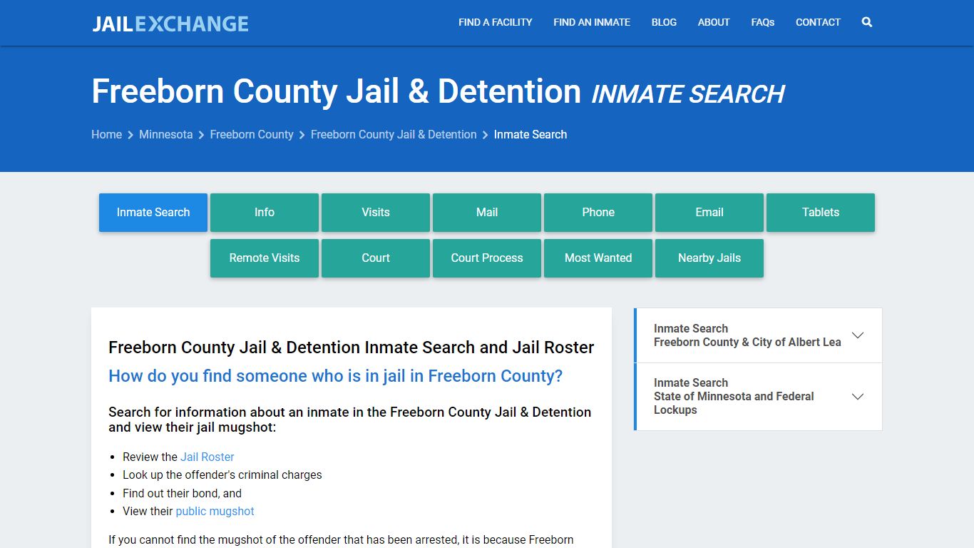 Freeborn County Jail & Detention Inmate Search - Jail Exchange